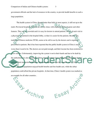 Comparison of Indian and Chinese Health Systems