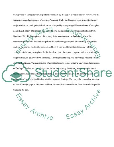 Volatility and Market Behaviour