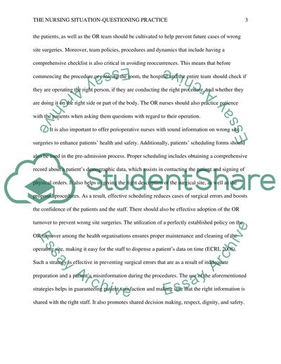 Nursing Situation (evidence-Based)