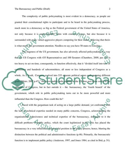 The Bureaucracy and Public Policymaking in the United States