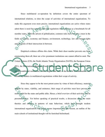 The Huge Growth of International Organisations and the Range of Their Activities since 1945