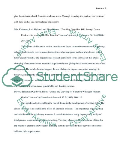 Integration of Theatre Arts into Primary Education