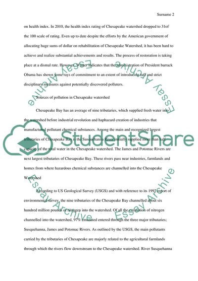 Pollution in the Chesapeake Bay