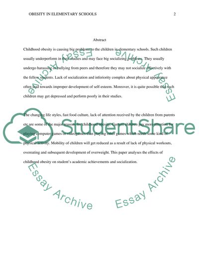Obesity in elementary school and how it affects students grades and socialization