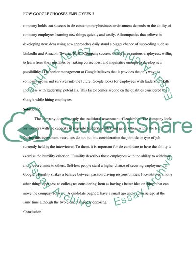 Case: How Google Chooses Employees