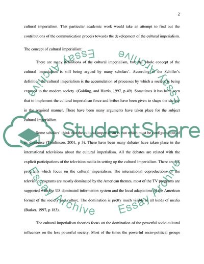 Role of Communication in the Development of Cultural Imperialism