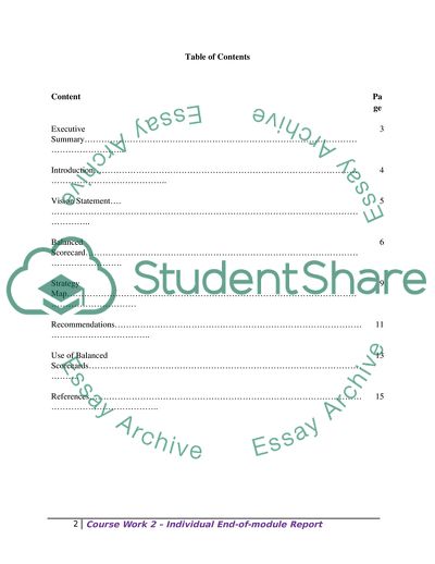 Use of Balanced Scorecards