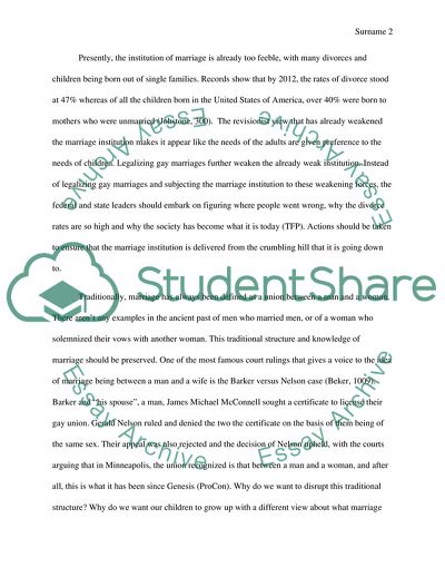 Should Gay Marriage Be Legalized