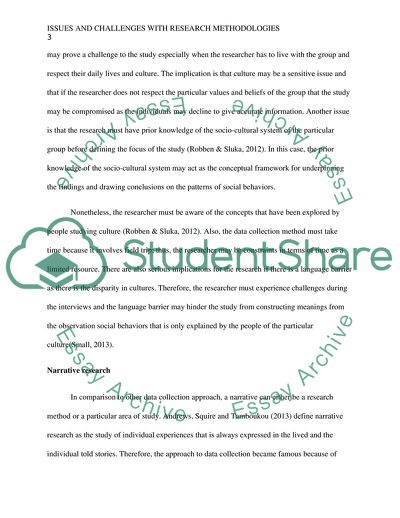 Issues and Challenges with Qualitative Research Methodologies