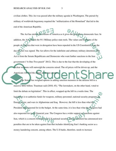 National Defense Authorization Act Analysis