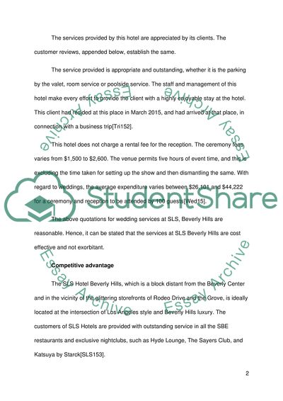 Internal analysis of SLS Beverly Hills