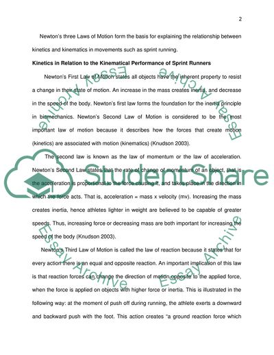 Kinematic Performance of an Olympic Event