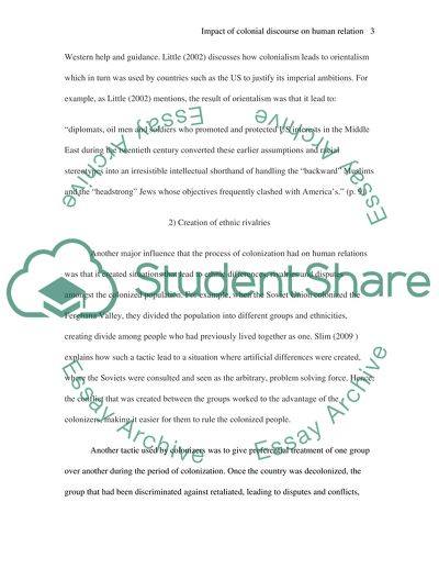 Impact of Colonial Ideology