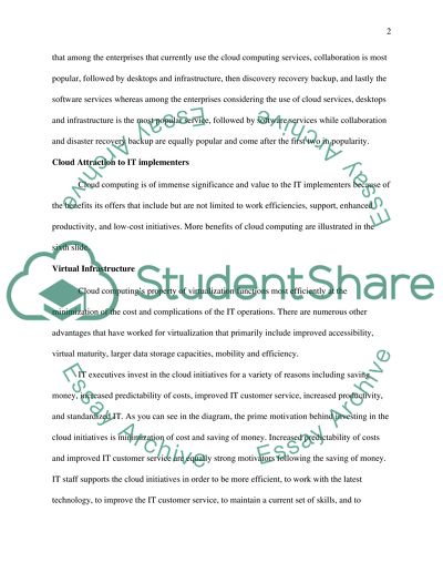 Cloud Computing Applicability and Virtual Infrastructure