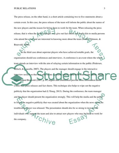 Communication with the media