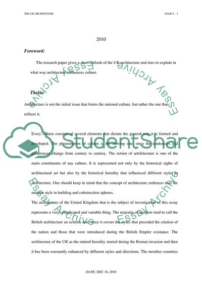 The Role of Architecture as a Symbol of Culture in the United Kingdom