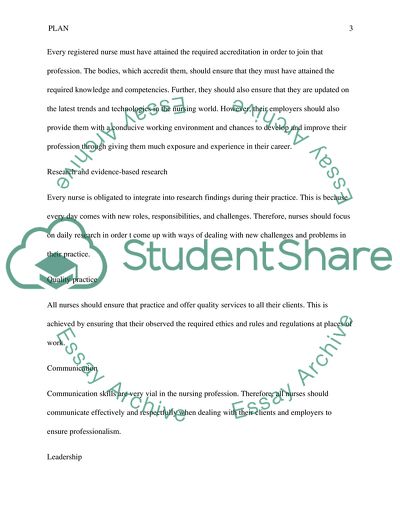 Action Plan for Registered Nurses