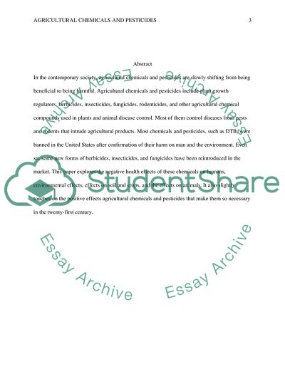 Negative Effects of Agricultural Chemicals and Pesticides in the USA