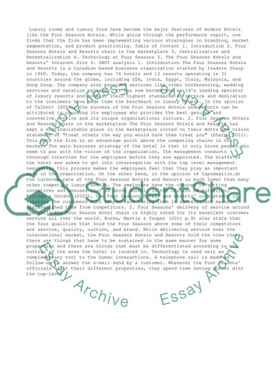 Four Seasons Hotels and Resorts