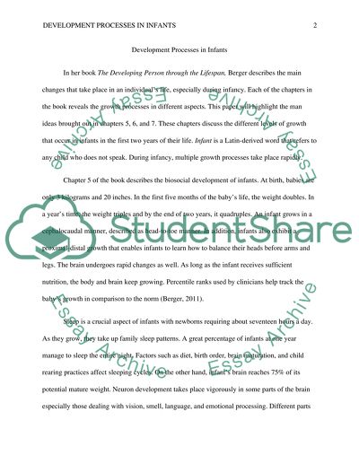 Development Processes in Infants