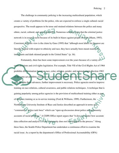 Modern Policing: The Racial Challenge