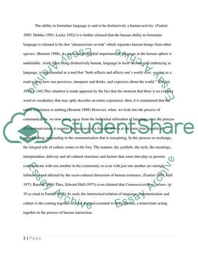 The Dynamic Interaction of Language, Communication and Culture