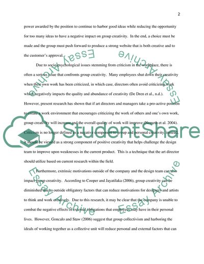 Literature Review on Group Creativity Theory