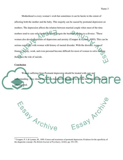 The impact of postnatal depression on women