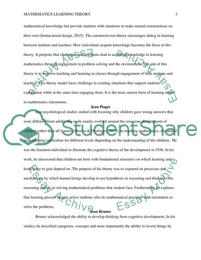 Mathematics learning Theories 02