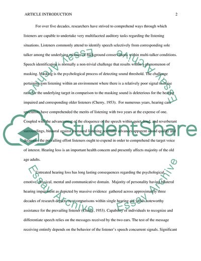Some Experiments on the Recognition of Speech by Cherry