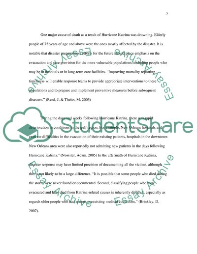 WRITING PLAN FOR THE SOCIAL EFFECTS OF HURRICANCE KATRINA IN THE GULF REGION