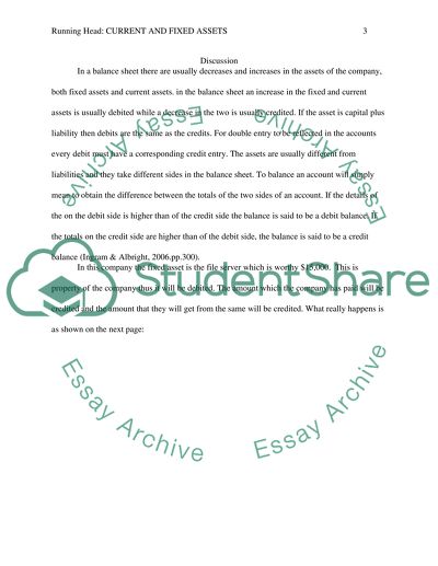 Current and Fixed Assets