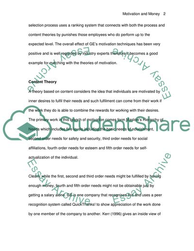 Motivation and Money