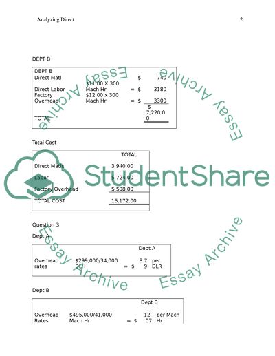 Lesson 16 - Analyzing Direct Costs