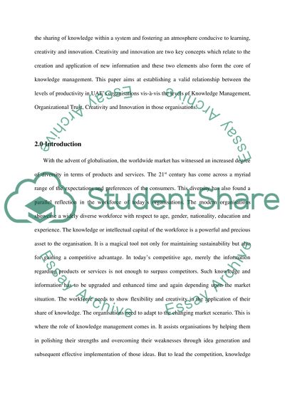 Knowledge Management, Organizational Trust, and Innovation in UAE