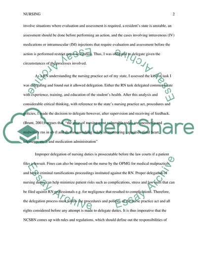 Reducing Liability in Nursing Delegation