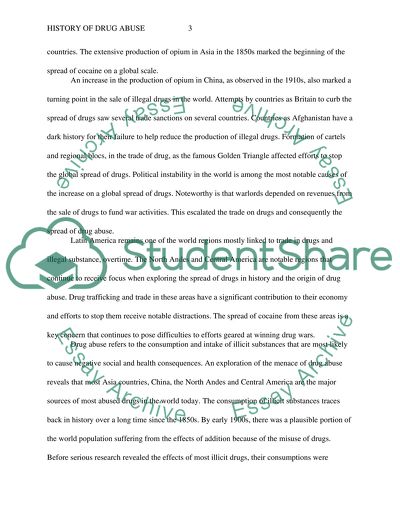 History of Drug Abuse