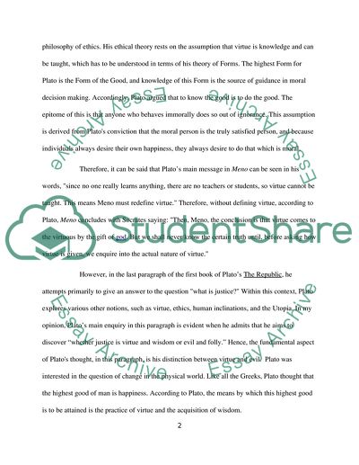 Platos Understanding of Virtue in the Republic and Virtue in The Meno