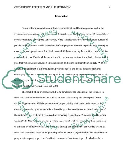 Ohio Prisons Reform Plans and Recidivism