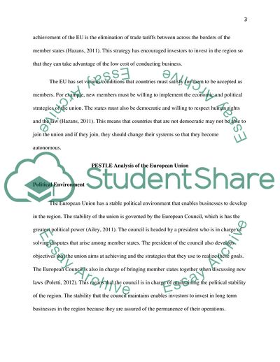 The Business and Macroeconomic Environment of the European Union