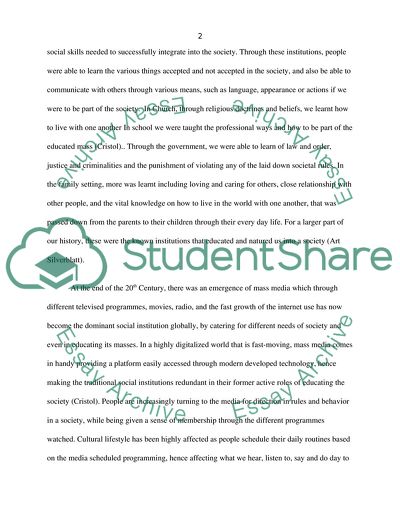 Mass Media as a Social Institution