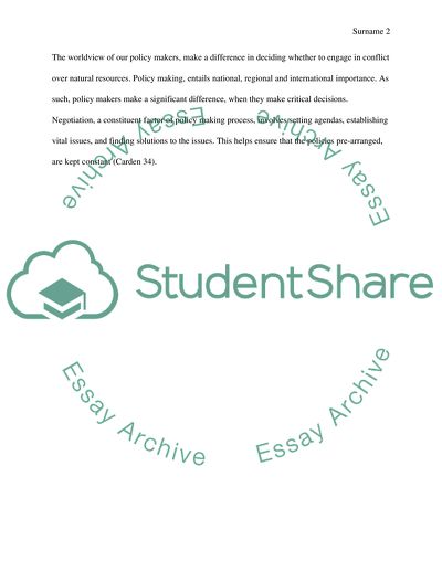 Is Resource Scarcity a Course of Violent Conflicts