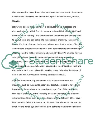 Gebers Contribution to the World of Chemistry