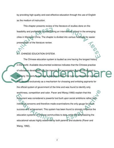 Profitability of Establishing an International School in Mainland China