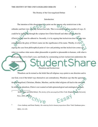 The Destiny of the Unevangelized Debate