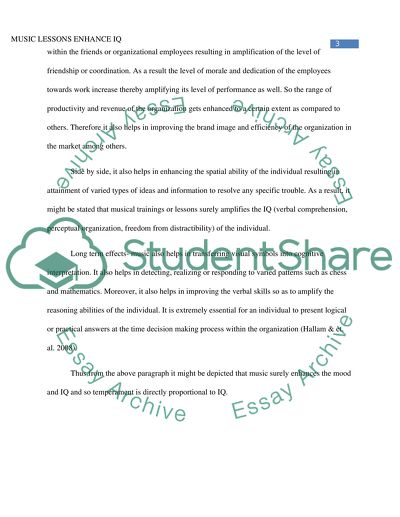 Music lessons enhance IQ