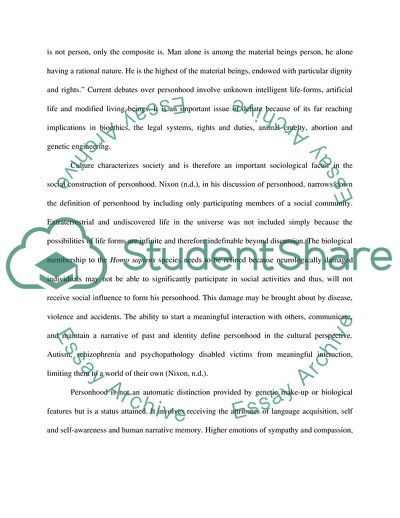 The Social Construction of Personhood