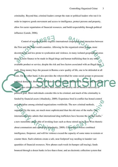 Controlling Organized Crime