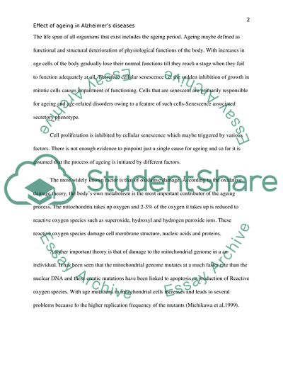 The Effects of Ageing on Alzheimers Disease