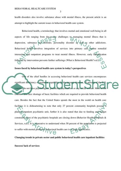 Current Issues in the Behavioral Healthcare System